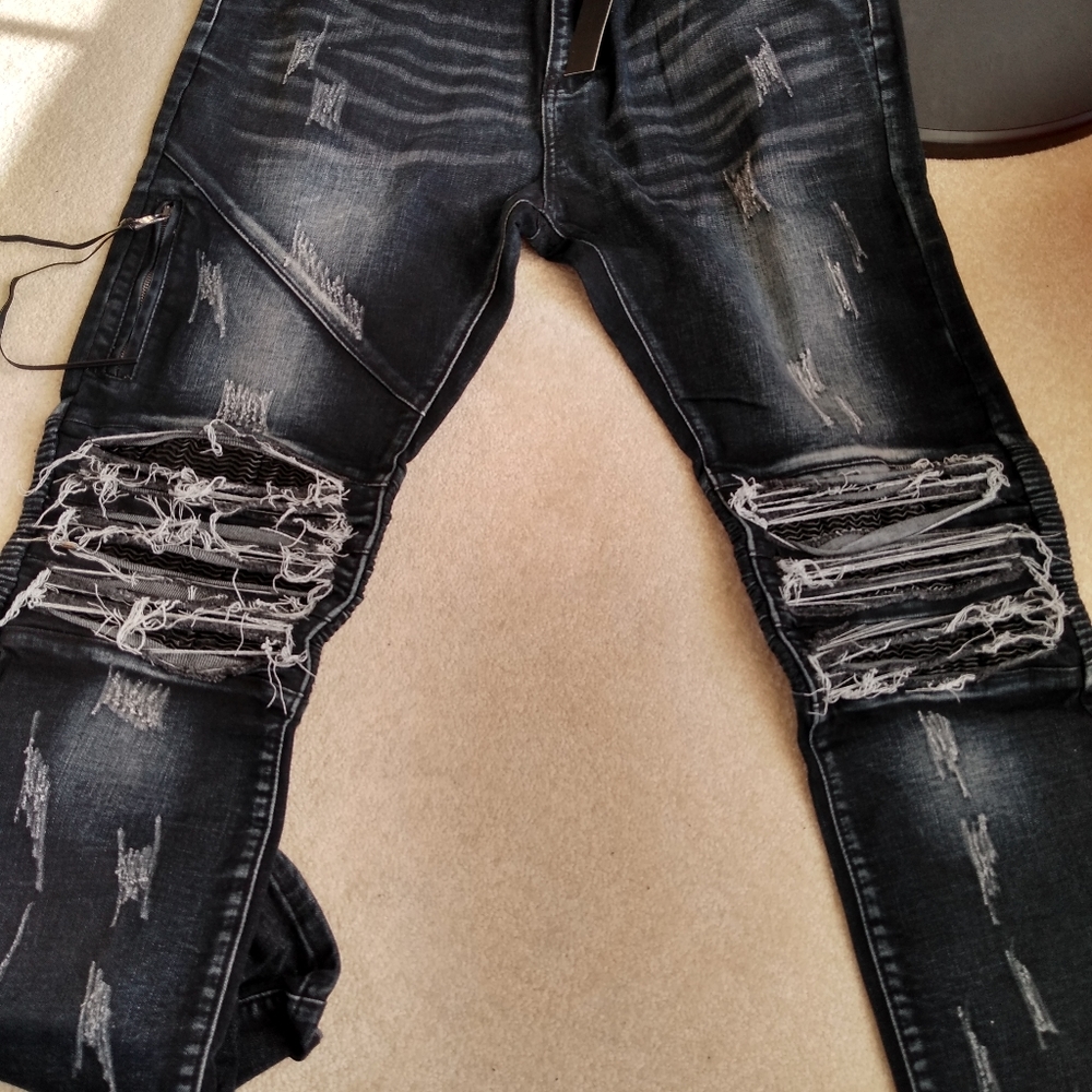 Men's Custom Distress Denim Size 38